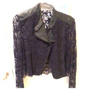 Yigal Azrouël lace leather jacket